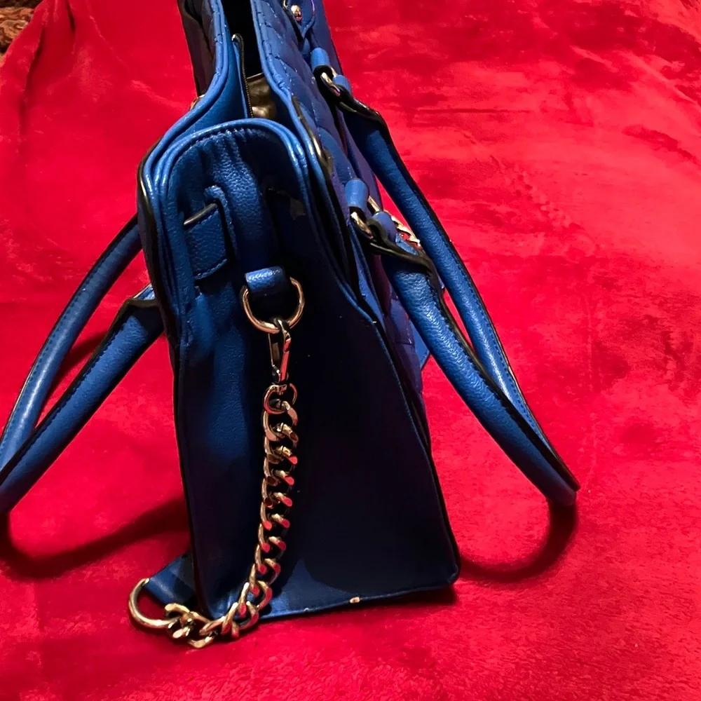 Charming Charlie Royal Blue Quilted Satchel - Picture 4 of 9